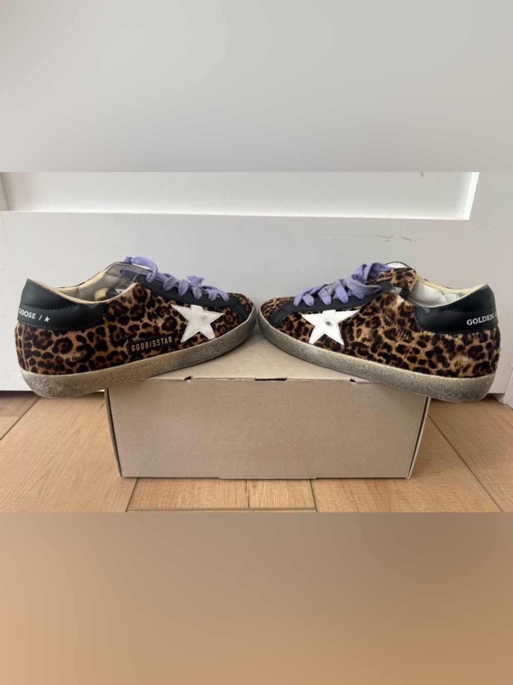 NIB Golden Goose Leopard Print Superstar Sneakers with Lilac
Laces Sz EU 36 US 6 - Picture 8 of 11